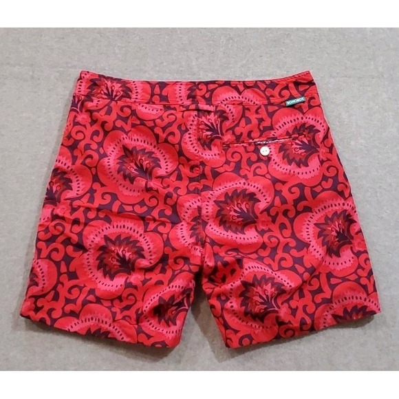 Bonobos Men's Swim Trunks Size 29 7 Inseam Lined Red Floral Tropical Hawaiian - Picture 8 of 14